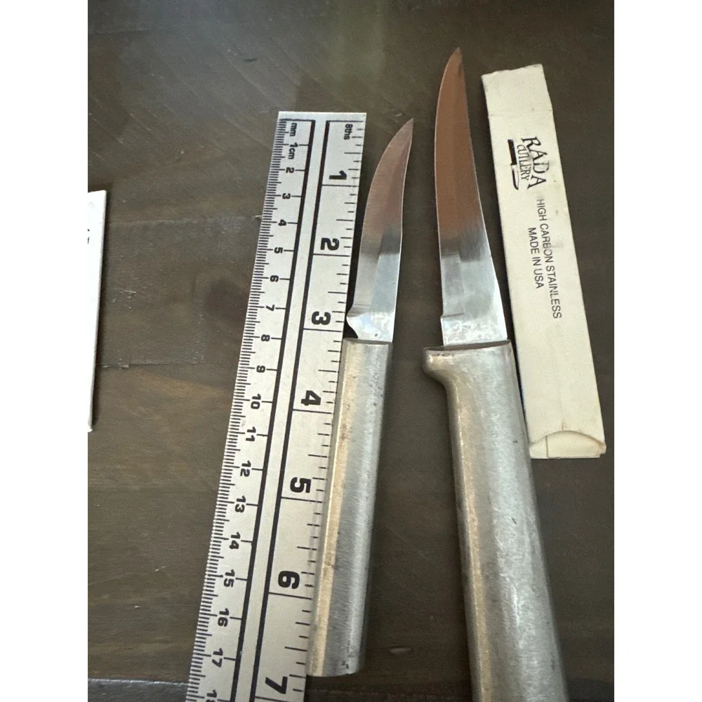 Rada Cutlery Parin Knife Set 2pc High Carbon Stainless Steel Aluminum Handle USA